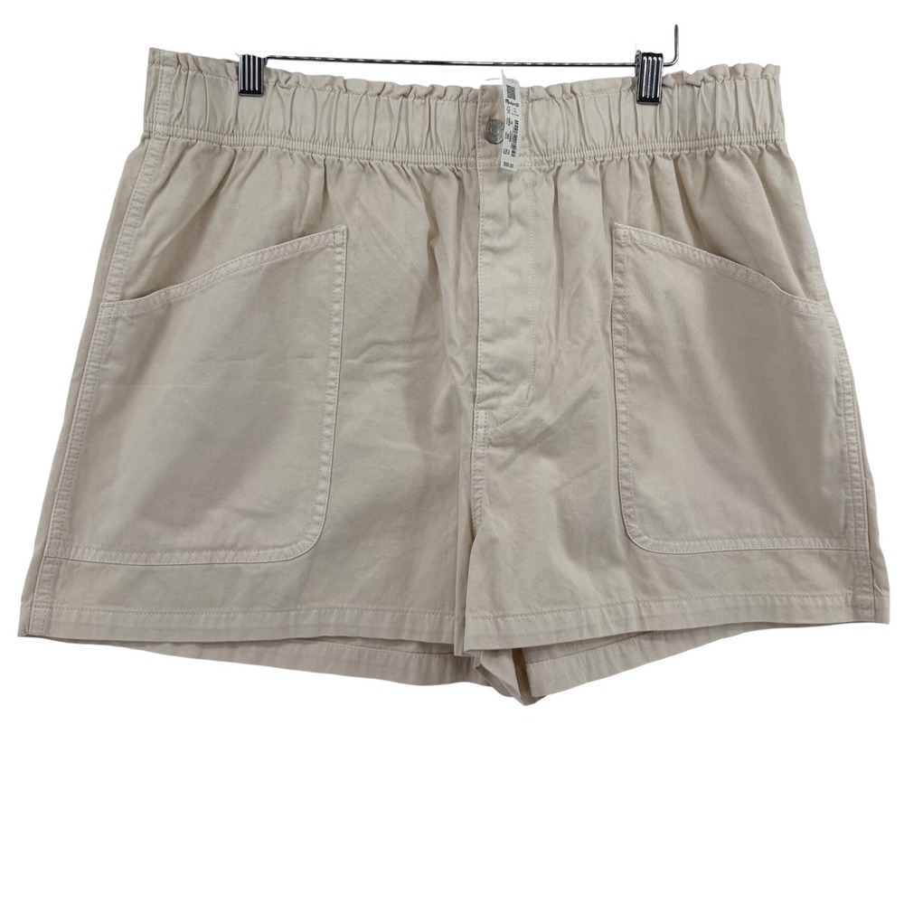 NWT Madewell High Rise Elastic Waist Utility‎ Shorts Tan Size 32 or 14